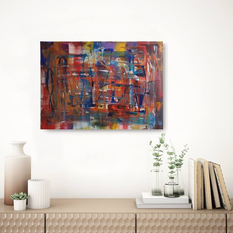 Original Abstract Expressionism Abstract Painting by Ghada A