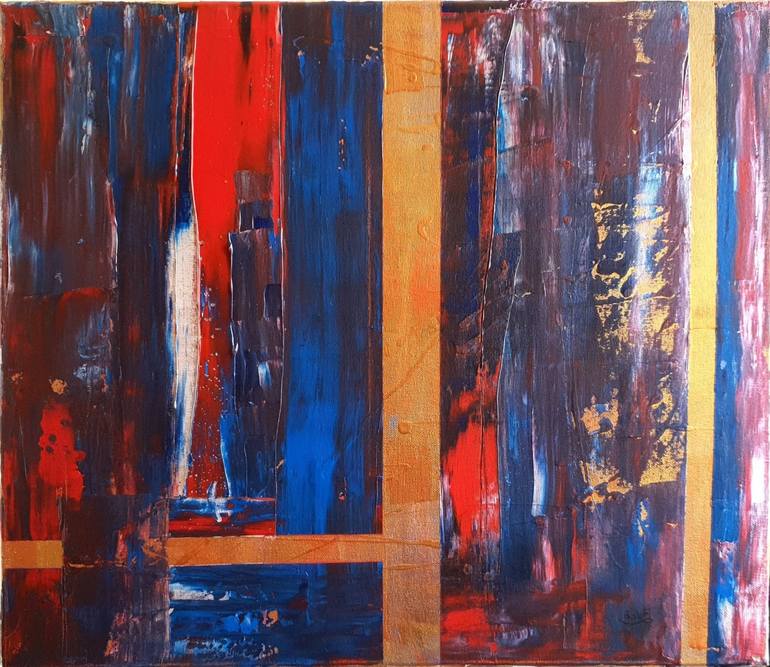 Original Abstract Expressionism Abstract Painting by Ghada A