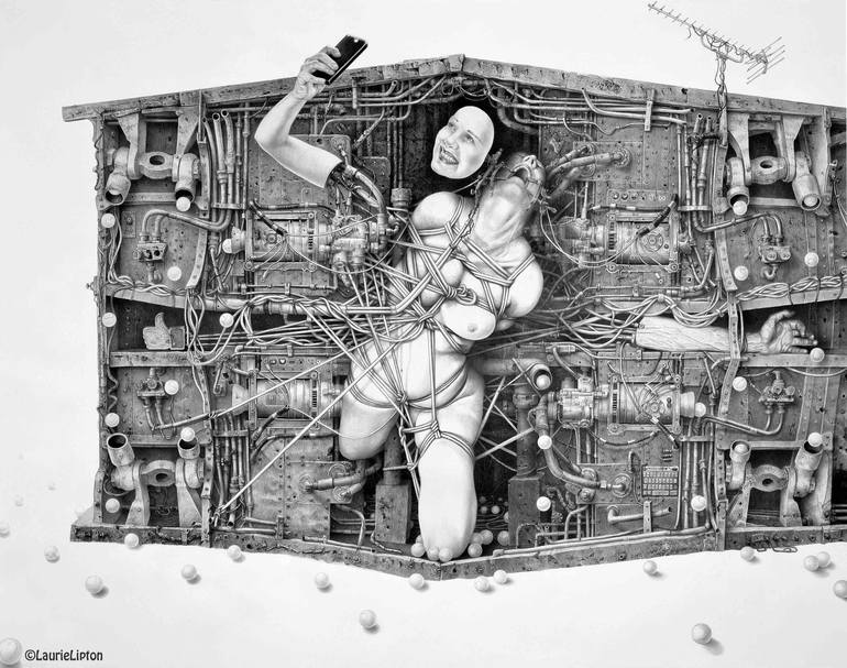 Original Technology Drawing by Laurie Lipton