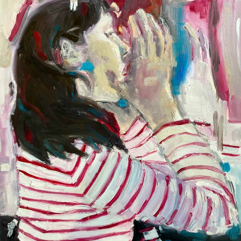 Original Abstract Expressionism People Painting by Eleanor Woolley