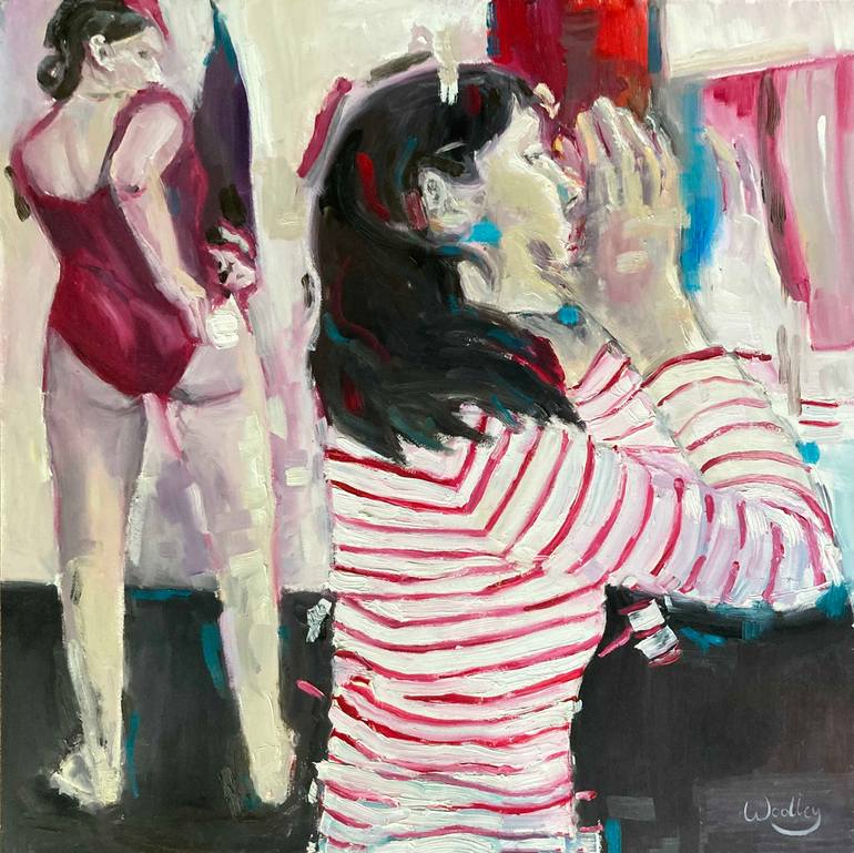 Original Abstract Expressionism People Painting by Eleanor Woolley