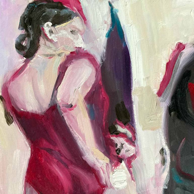 Original Abstract Expressionism People Painting by Eleanor Woolley