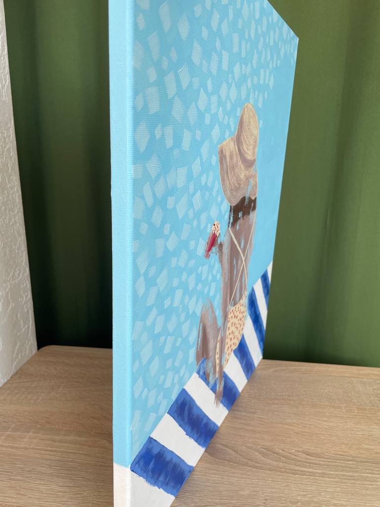 Original Abstract Beach Painting by Olga Yevtukhova