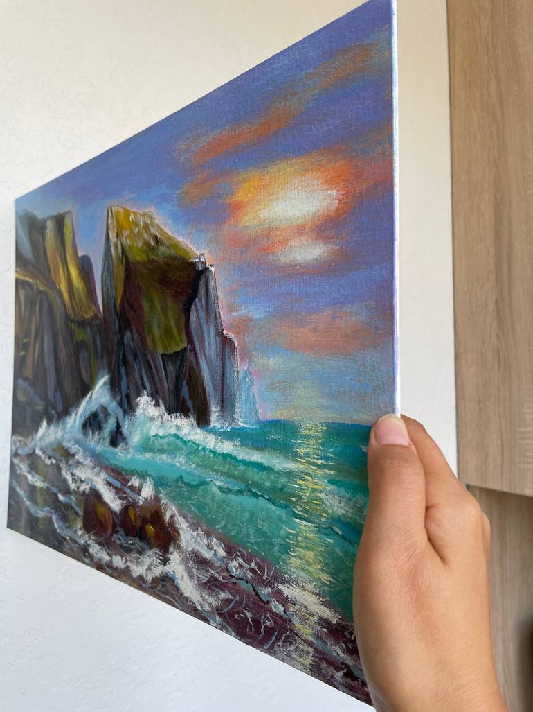 Original Impressionism Seascape Painting by Olga Yevtukhova