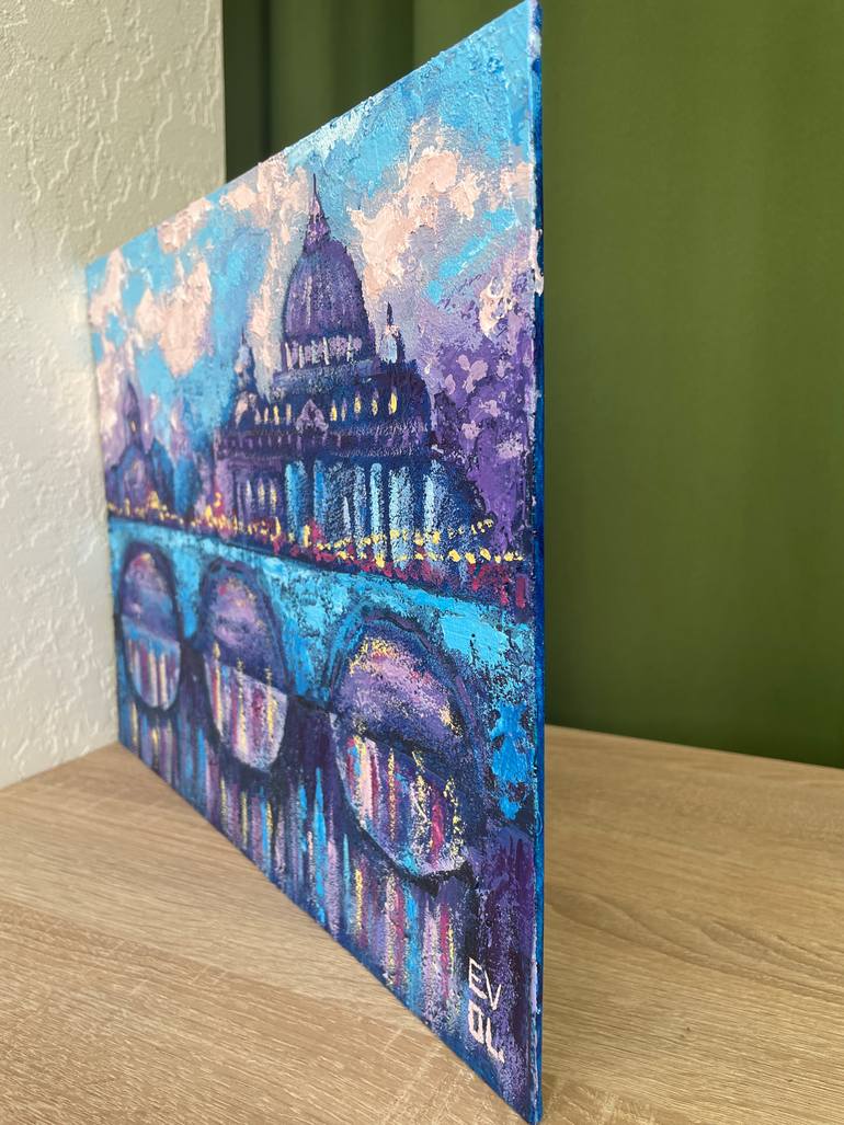 Original Abstract Expressionism Cities Painting by Olga Yevtukhova