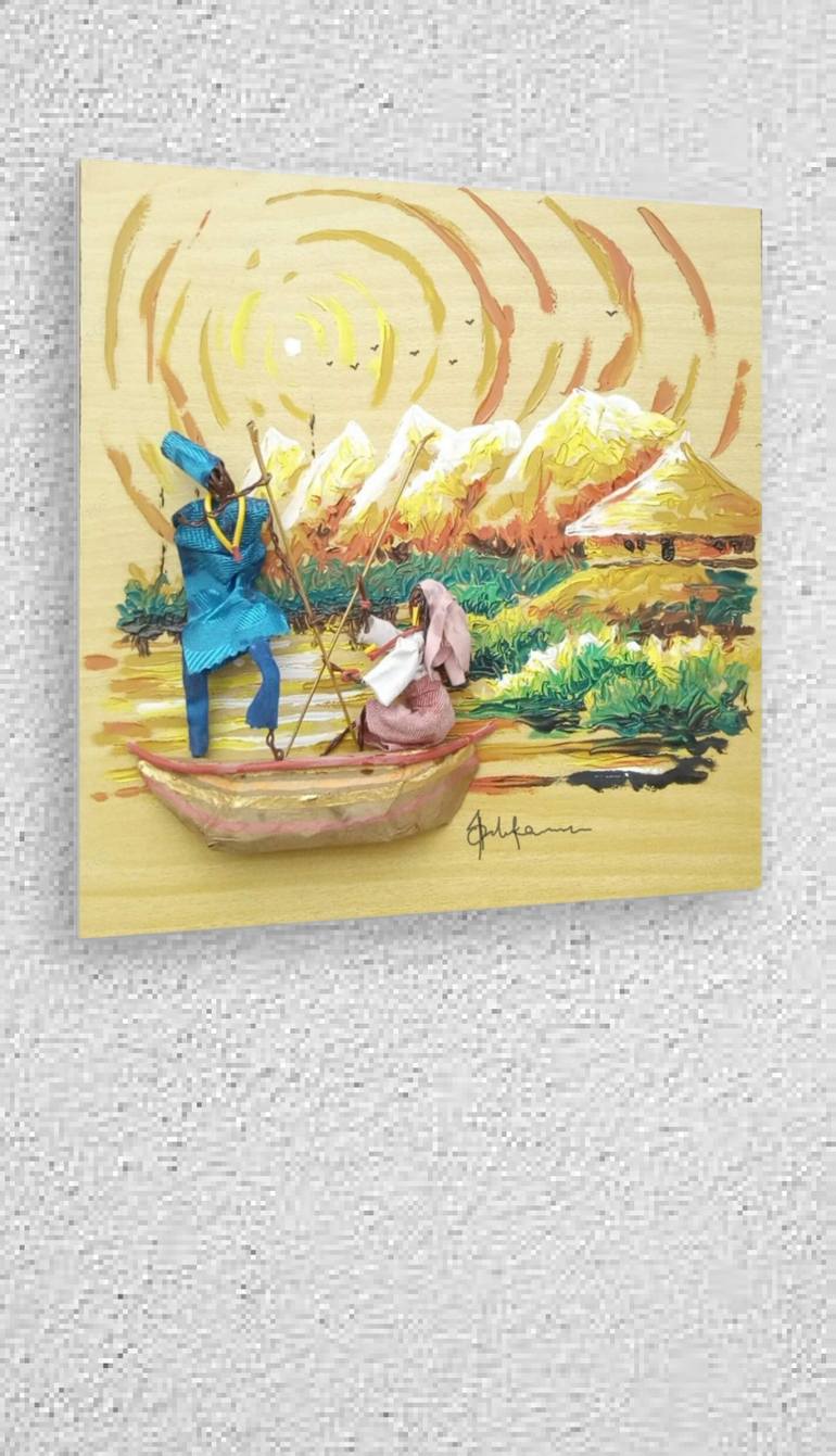 Original Art Deco Love Mixed Media by Olalekan Famisa