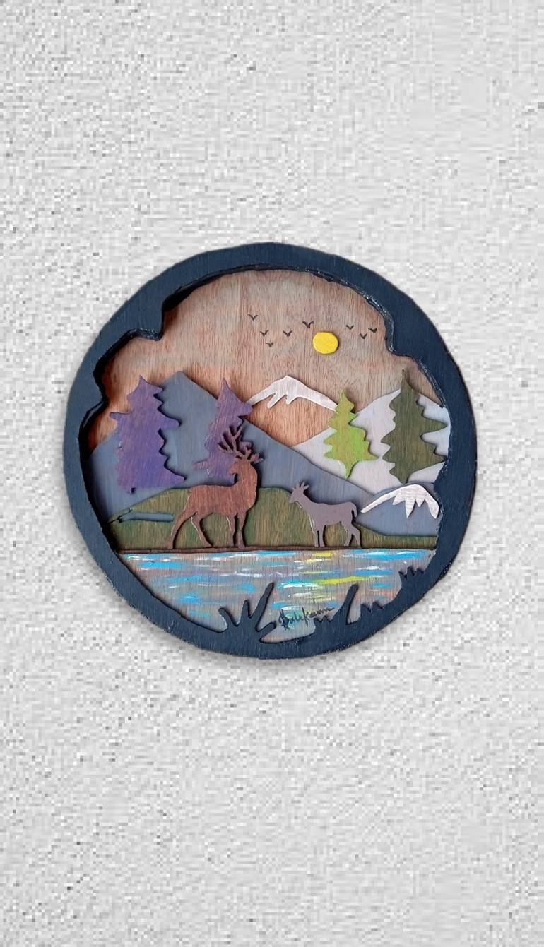 Original Art Deco Animal Collage by Olalekan Famisa