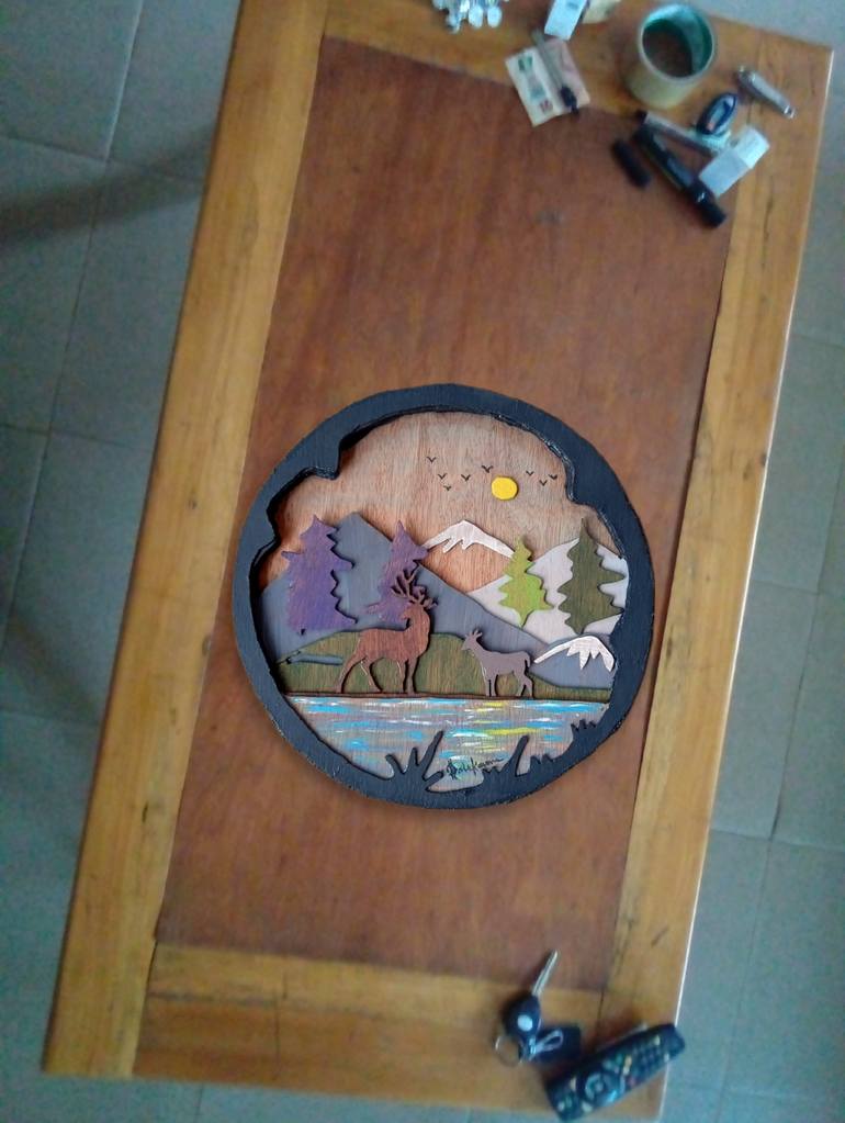Original Art Deco Animal Collage by Olalekan Famisa