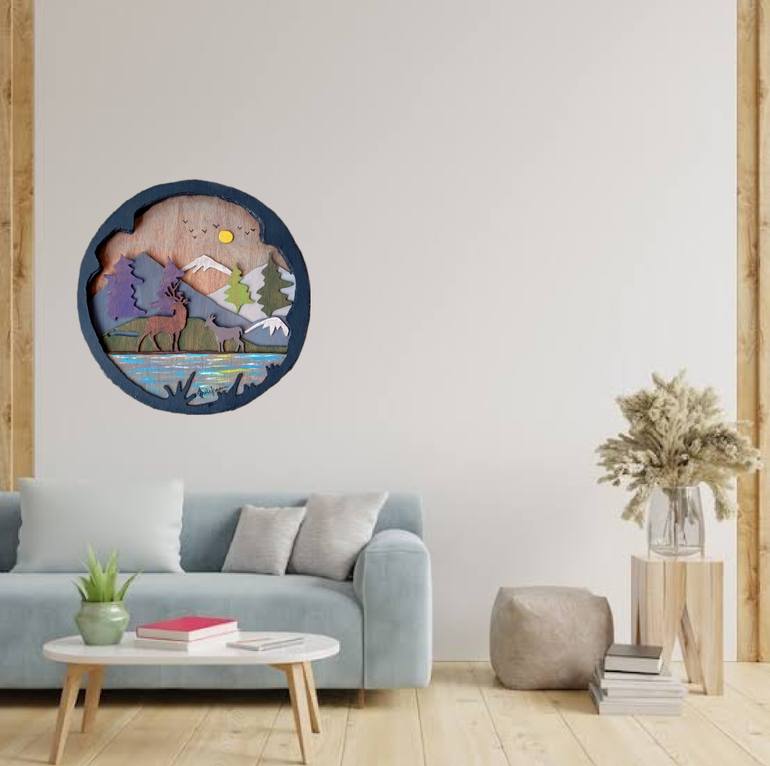 Original Art Deco Animal Collage by Olalekan Famisa