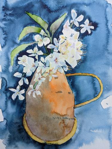 White blossom, copper jug thumb