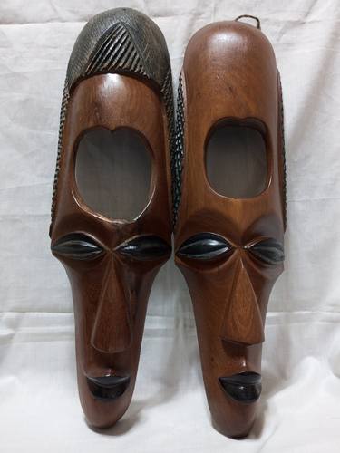 Couple mask - African wall Sculpture thumb