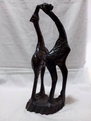 Giraffe couple sculpture- African Sculpture thumb
