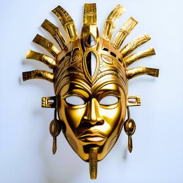 African mask - Golden mask thumb
