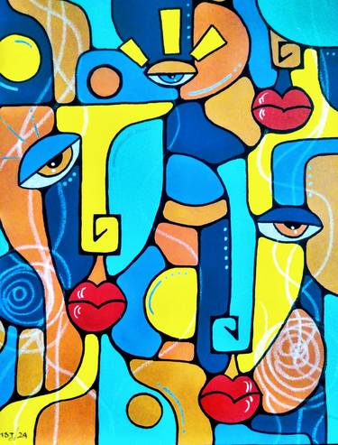 Print of Cubism Abstract Paintings by Aeidy Kassimba