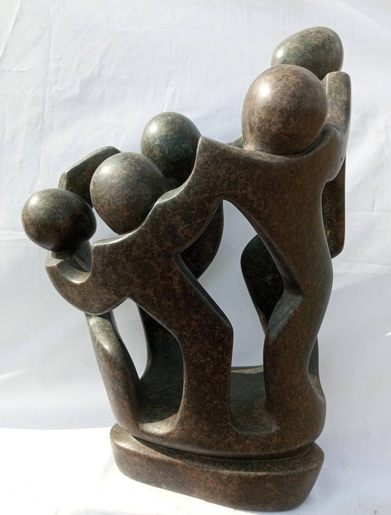 Original 3d Sculpture Family Sculpture by Aeidy Kassimba