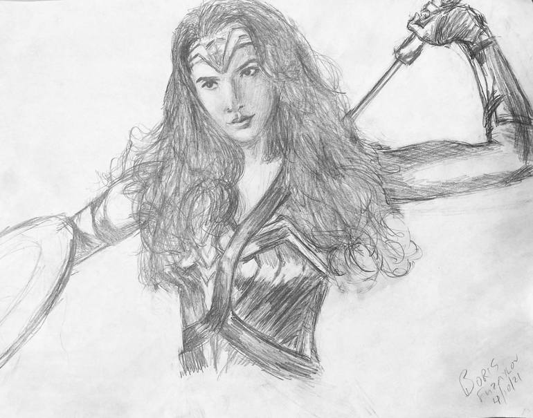 Wonder Woman Drawing by Boris Fuzaylov | Saatchi Art