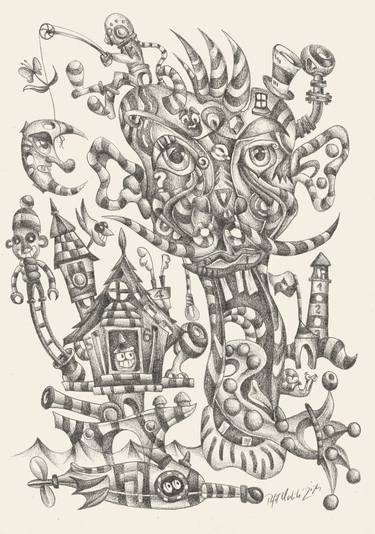 Original Abstract Fantasy Drawings by Rafal Kulik