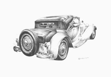 Print of Black & White Car Drawings by Rafal Kulik