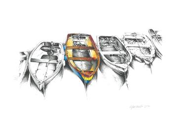 Original Figurative Boat Drawings by Rafal Kulik