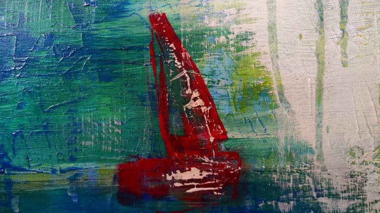 Original Abstract Ship Painting by Ekaterina Schridde