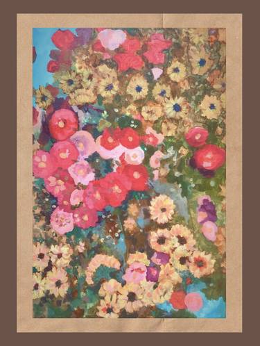 Original Expressionism Floral Painting by Ayesha Zahid