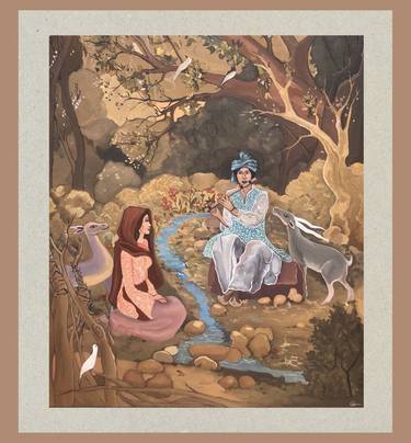 Original Folk Classical mythology Paintings by Ayesha Zahid