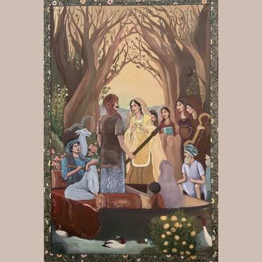 Original Folk Classical mythology Painting by Ayesha Zahid
