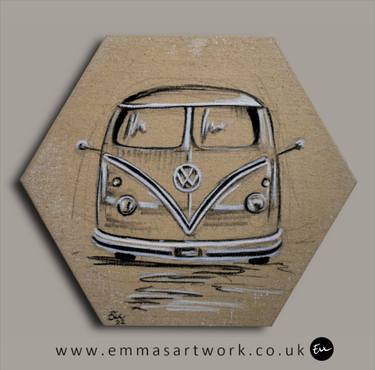 Vintage VW Campervan | Original Lineart | Emma's Artwork thumb