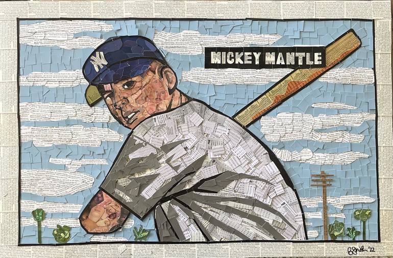 1951 Bowman Mickey Mantle Mosaic made from baseball cards Collage