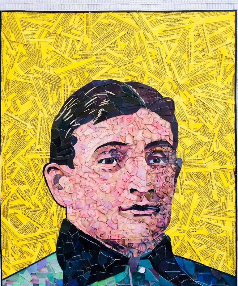 T206 Honus Wagner mosaic made from baseball cards Collage by RYAN