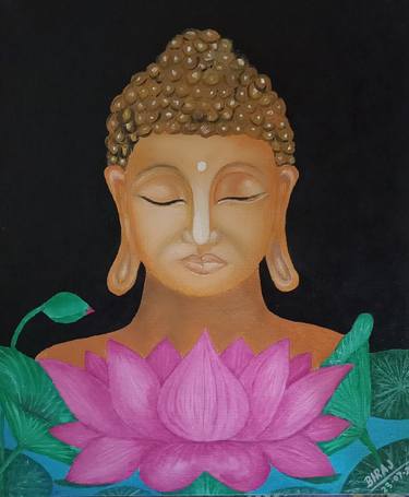 Buddha oil painting on canvas. thumb