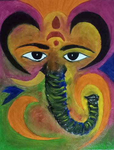 Lord Ganesha abstract painting. thumb