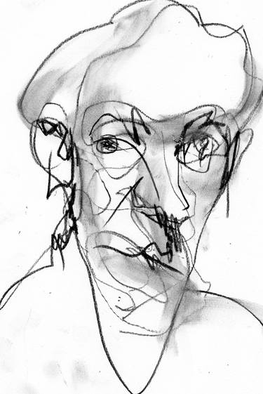 Original Expressionism Portrait Drawings by Rémi Jouandet