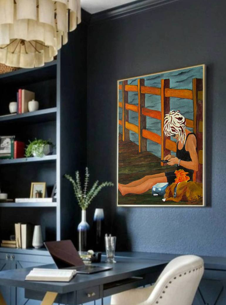 Original Conceptual People Painting by Jose Blanco