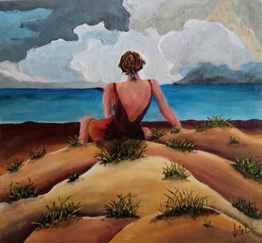 Original Figurative Beach Paintings by Jose Blanco