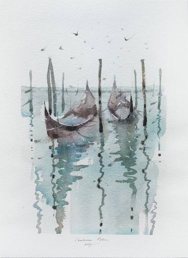 Print of Impressionism Boat Paintings by Ekaterina Pytina