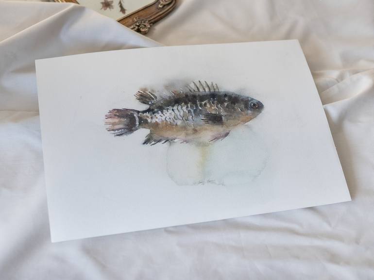 Original Impressionism Fish Painting by Ekaterina Pytina