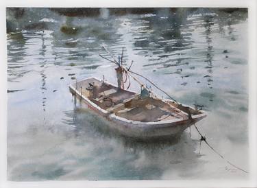 Original Impressionism Boat Paintings by Ekaterina Pytina