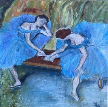 Blue ballerinas reproduction Edgar Degas thumb