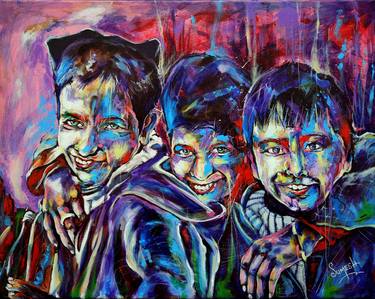 Original Portraiture Abstract Paintings by Sumesh cs
