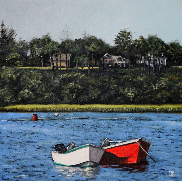 Original Impressionism Boat Painting by Jeffrey Dale Starr