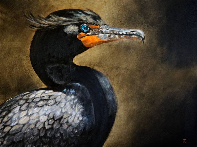 Birds of Cape Cod DoubleCrested Cormorant Painting by Jeffrey Dale