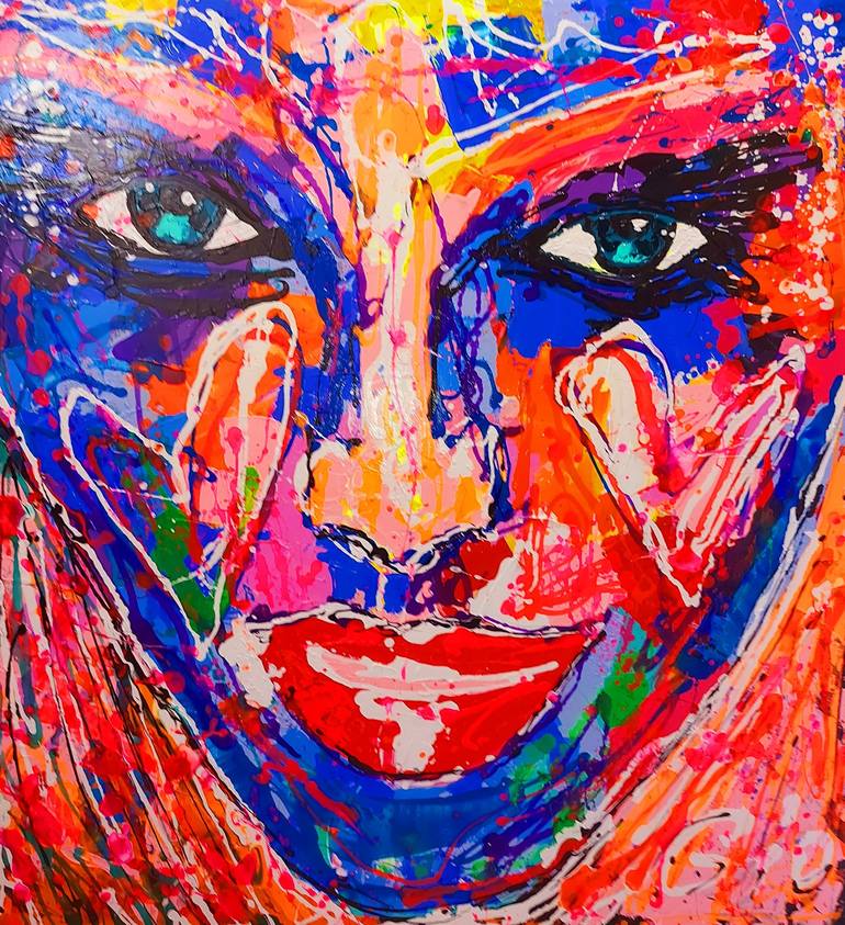 Original Abstract Portrait Painting by Georgi Sabev