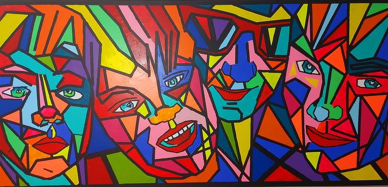 Print of Cubism Portrait Painting by Georgi Sabev