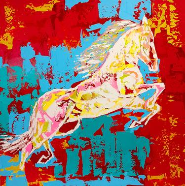 Original Abstract Expressionism Horse Paintings by Georgi Sabev