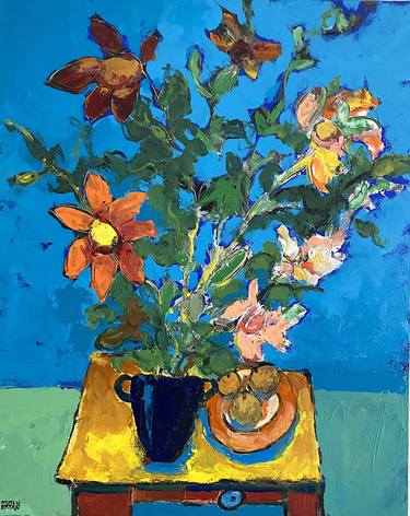 Original Impressionism Still Life Paintings by Mutlu Ertac