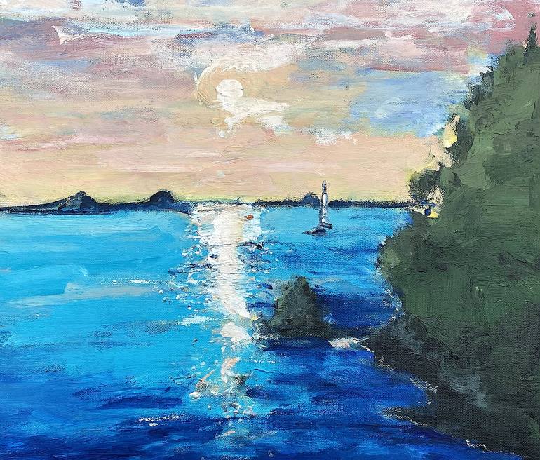 Original Contemporary Seascape Painting by Mutlu Ertac