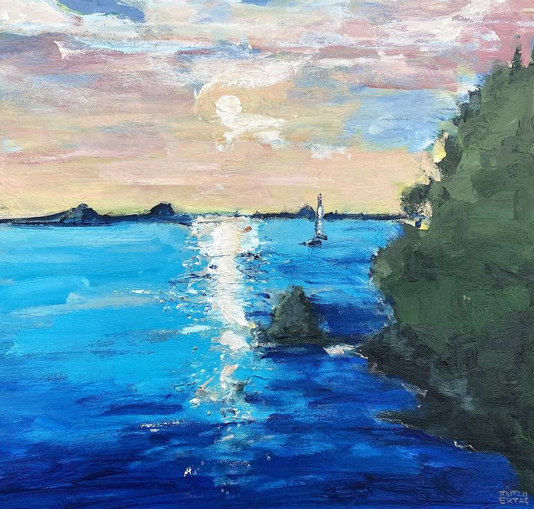 Original Contemporary Seascape Painting by Mutlu Ertac