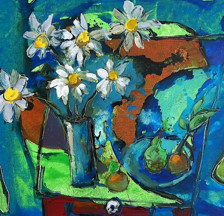 Original Expressionism Still Life Painting by Mutlu Ertac