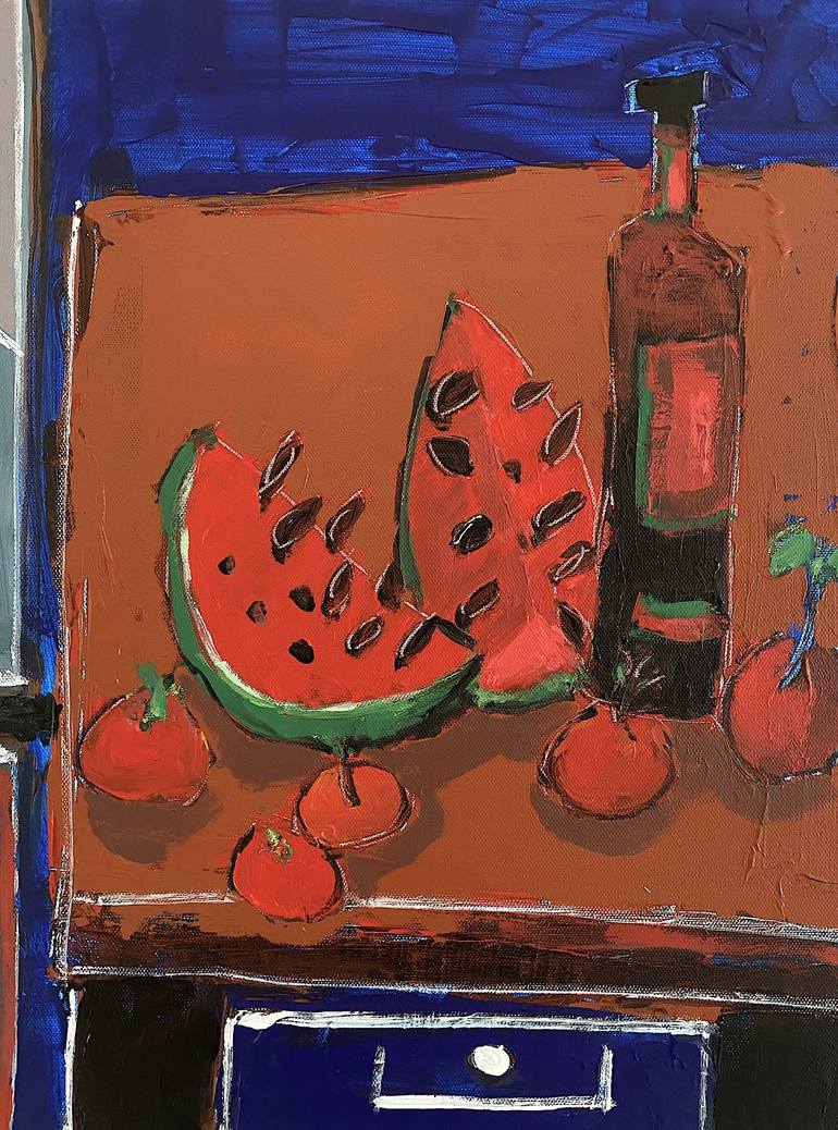 Original Food & Drink Painting by Mutlu Ertac